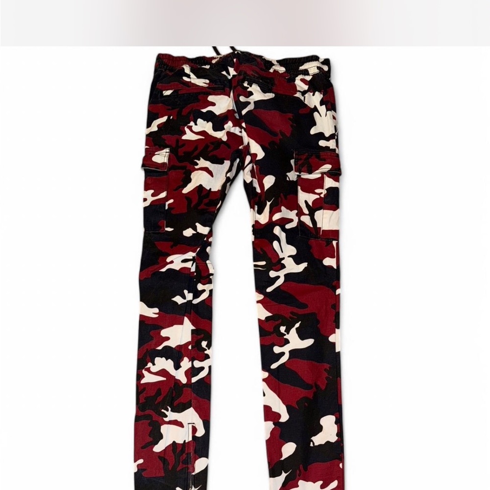 Red and Black Camouflage Cargo Pants